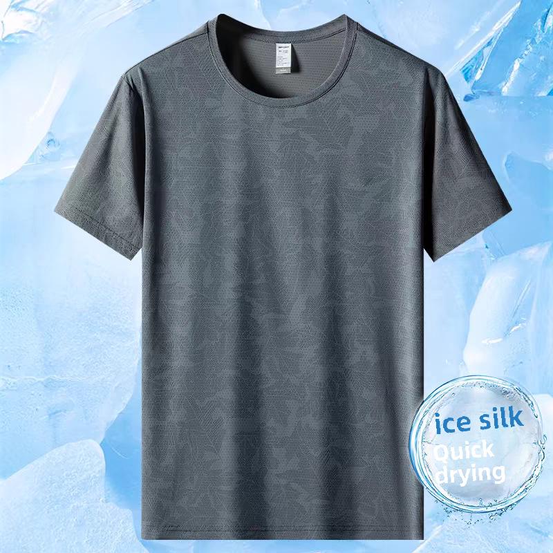 

Футболка мужская Ice Silk Quick-Dry с коротким рукавом - дышащая летняя повседневная спортивная одежда 8XL for 245-270lbs