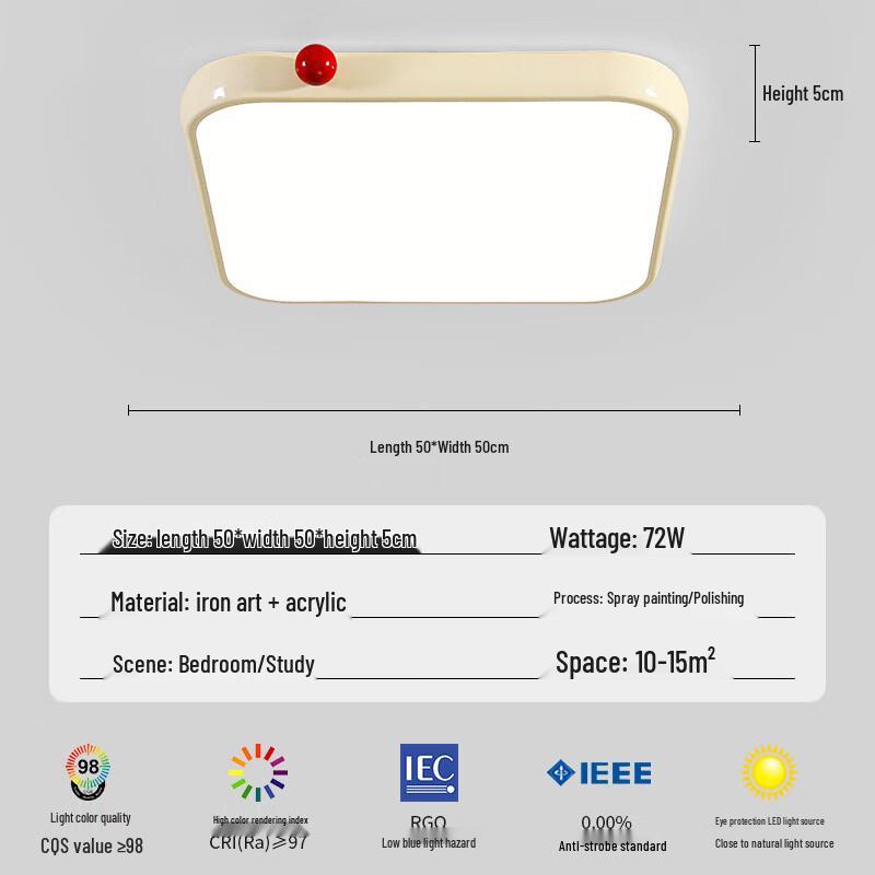 Linpan Cream Style Ultra-thin LED Ceiling Lamp