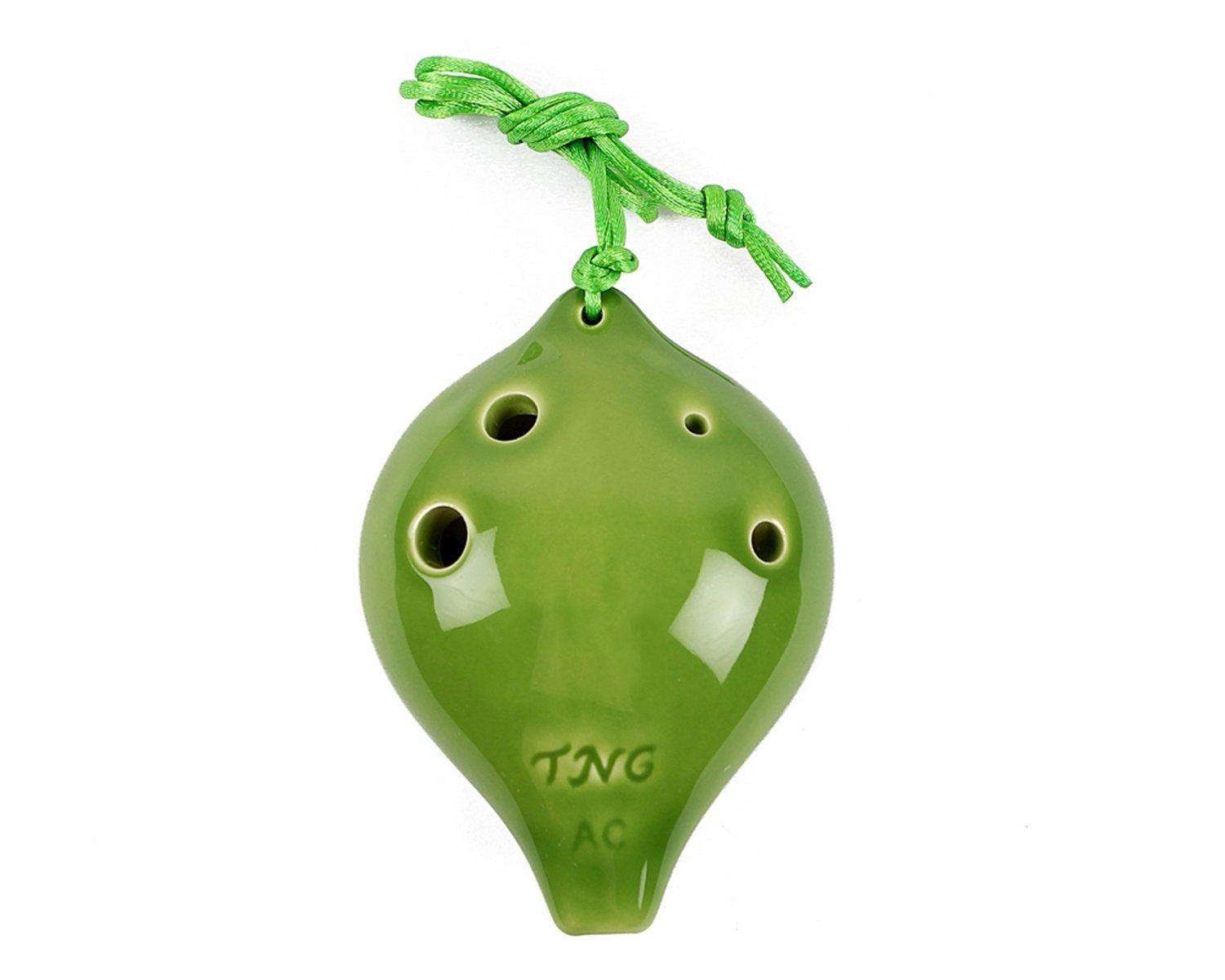 

Музыкальный инструмент TNG Ocarina [6 отверстий AltoC Key] AC Single (с ремешком) Окарина Высококачественная глазурь Wind Wind (зеленый)