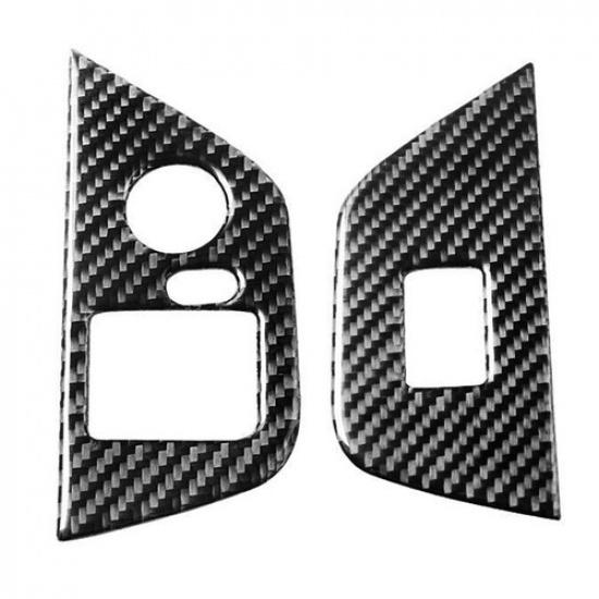 2x Carbon Fiber Car Door Window Lift Switch Cover Trim For BMW Z4 E85 2003-2008