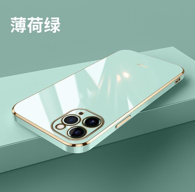Applicable to ipnoe14promax mobile phone case electroplating straight edge soft case Apple iphone14 lens all-inclusive anti-drop
