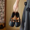 Soft Leather Soft Sole 2025 Spring and Summer New Handmade Women's Shoes Niche Retro Mary Jane Japanese and Korean Lace-up Flat-soled Women's Sing