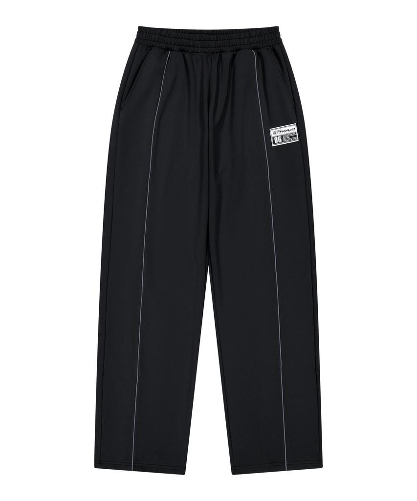 Leijibi [Summer] Giant Fit Line Track Pants Wide Gymwear Training Workout Wear Elastic Waist Pants W (2 Colors)