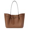 MK Emilia Tote Bag With Gold Hardware In Pebbled Leather Women Tote Bags Brown 30F5GU5T7T-LUGGAGE