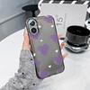 Purple Love Heart Transparent Soft Phone Case Compatible With Apple Iphone Multiple Models