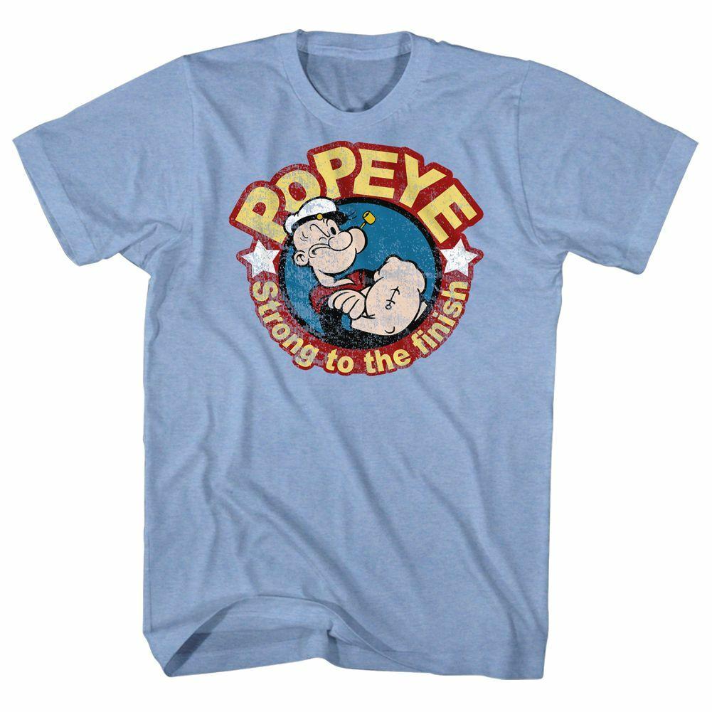 Popeye Strong Light Blue Heather Adult T-Shirt XL