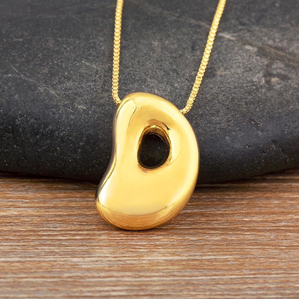 Nidin High Quality Creative Trend A-Z Letters Charm Pendant Necklace For Female Male Name Initials Alphabet Jewelry Accessories