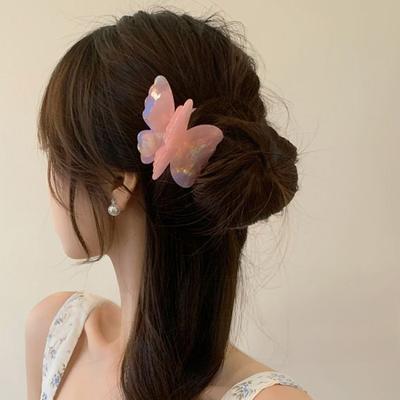 Beautiful Butterfly Hair Claw Colorful Double-layered Butterfly Small Hair Clip Woman Hair Accessories