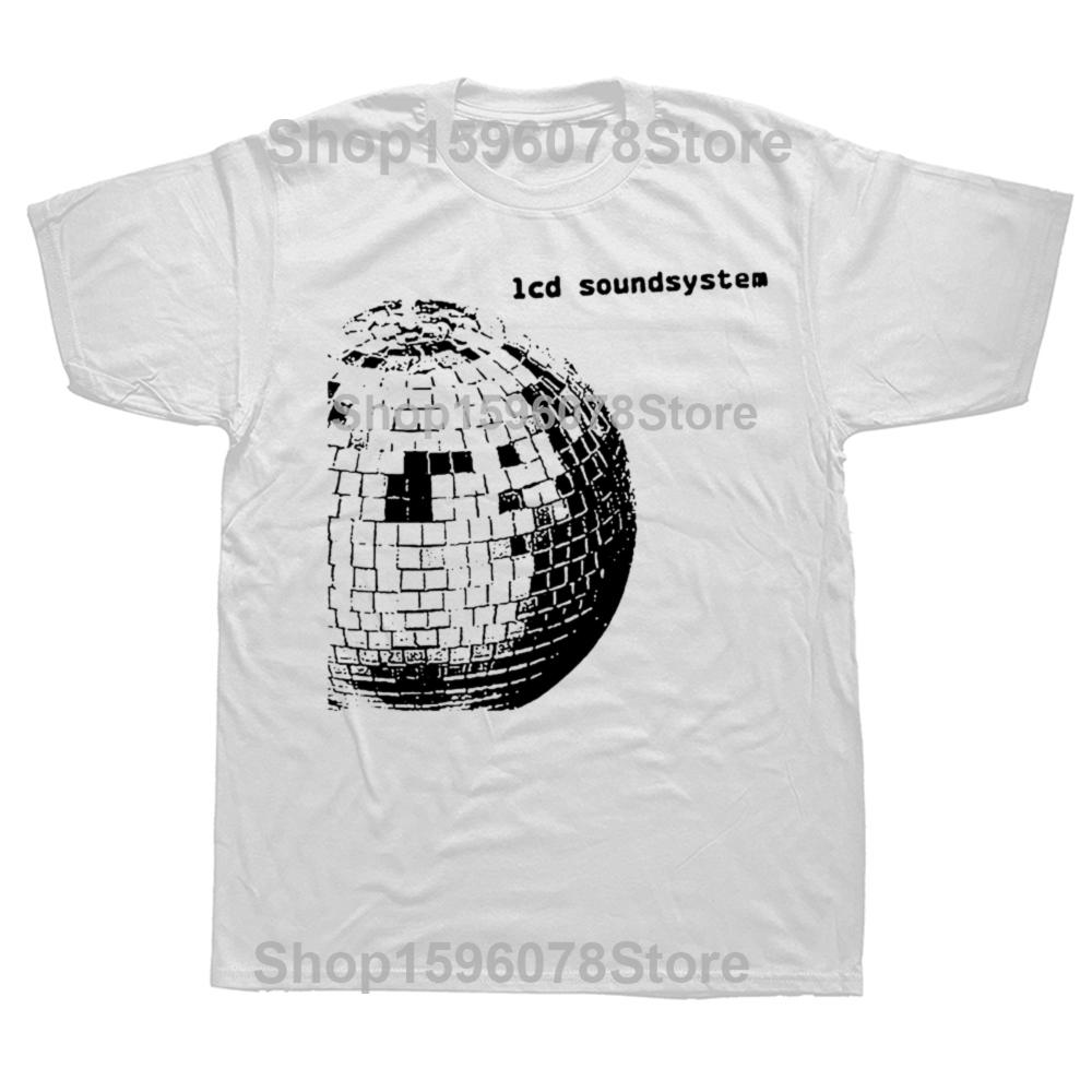 Funny 12 LCD Soundsystem Logo T Shirts Men Women Pure Cotton Humor Streetwear Tee Shirt Short Sleeve Unisex Loose Clothing