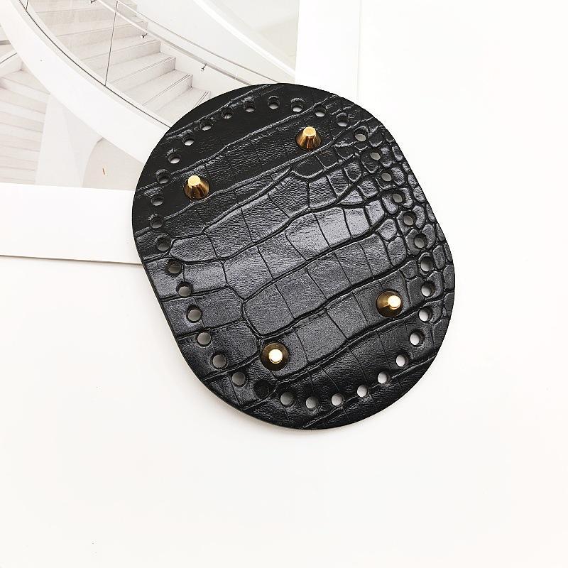 Round Oval Bottom Pu Leather Bag Base With Holes For Diy Home Decoration Handmade Knitted Bag Crochet Bag Bottom Accessories