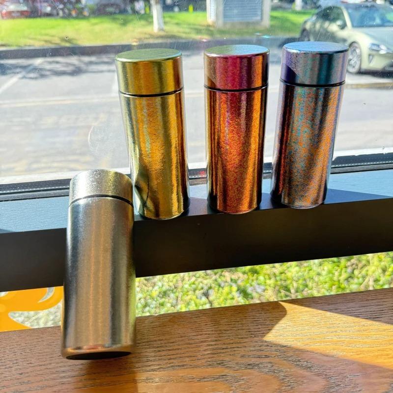 200ml Mini Titanium Thermal Water Bottle With Lid Portable Pocket Cup Double Wall Cold Hot Insulated Cups Drink Coffee Thermos