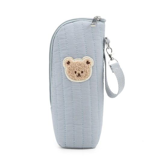Insulated Baby Bottle Bag Bear Graphic Design Portable Bottle Carrier Breast Milk Storage Temperature Control Travel Daycare Organizer