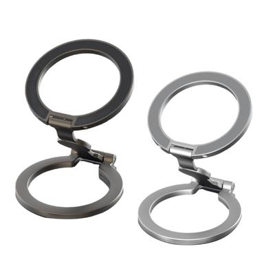 Doppelter magnetischer Handyhalter mit voller Rotationsmöglichkeit, faltbare Metallkonstruktion für Schreibtische