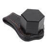 Billiard Chalk Holder Aluminum Alloy Magnetic Hexagonal Portable Pool Cue Chalk Box with Leather Cli