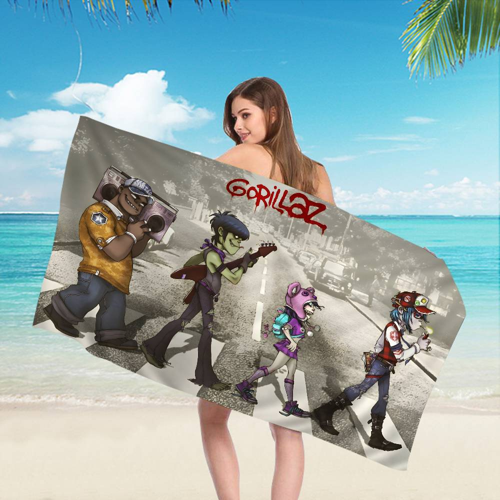 Band Rock G-Gorillaz Beach Towel Colorful Bath Towels For Girl Microfiber Quick Dry Custom Sand Free Beach Yoga Spa Gym Pool