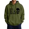 Men's Casual Color Hooded Sweatshirt with Large Pockets and Funny Saying Print