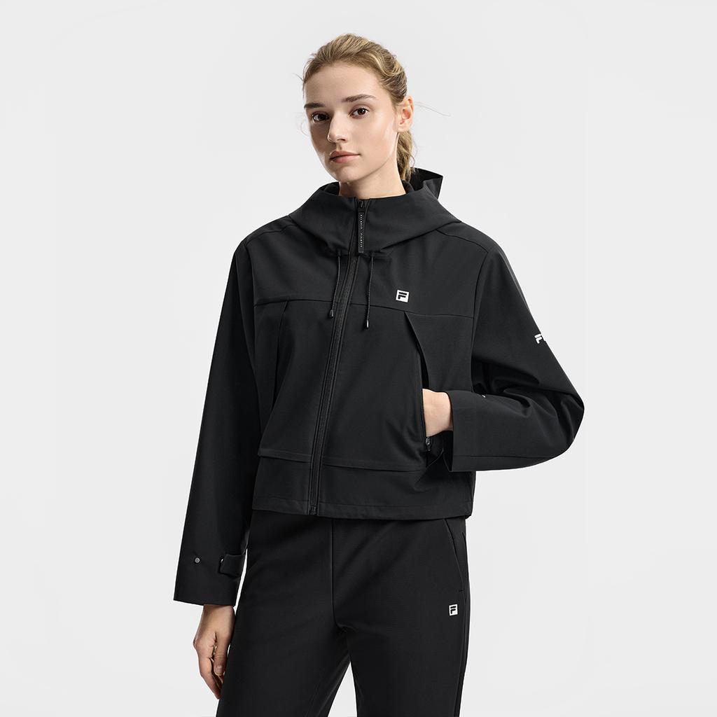 Fila Fitness Series Minimalist Fashion Classic Sports Training Casual Comfortable Versatile Short Loose Hooded Woven Jacket A11W611705FBK