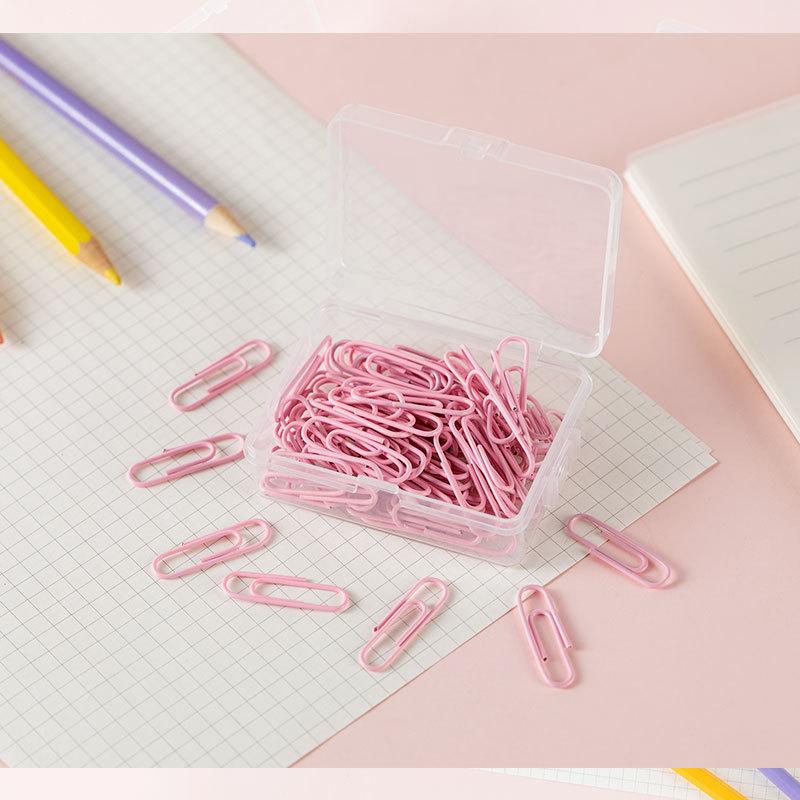 50 stuks/doos 28 mm Macaron Kleurige Paperclips, Creatieve Boekhouding Decoratie Materialen, Bladwijzers, Paperclips
