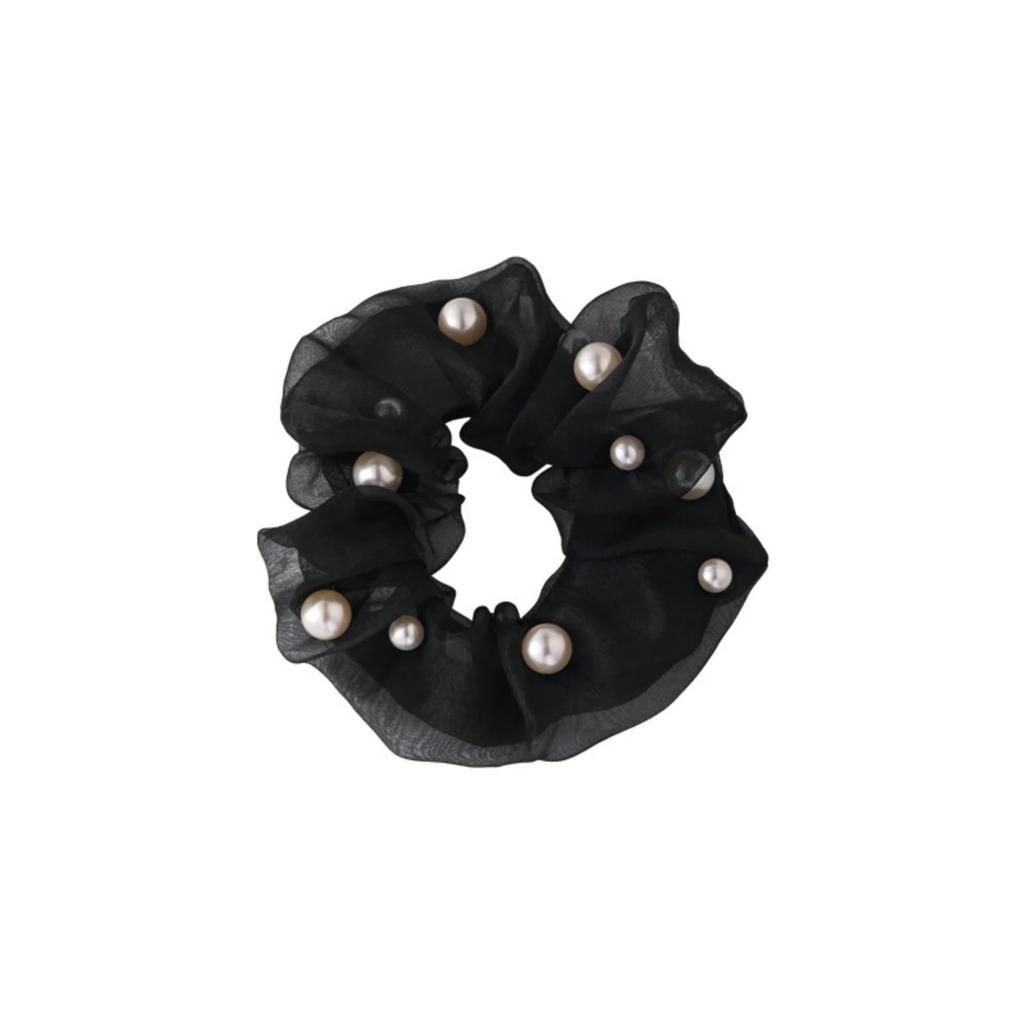 1PC Elegant Organza Scrunchies with Pearls, Women's Stylish Hair Accessories, Must - Have Hair Grips Hair Tie