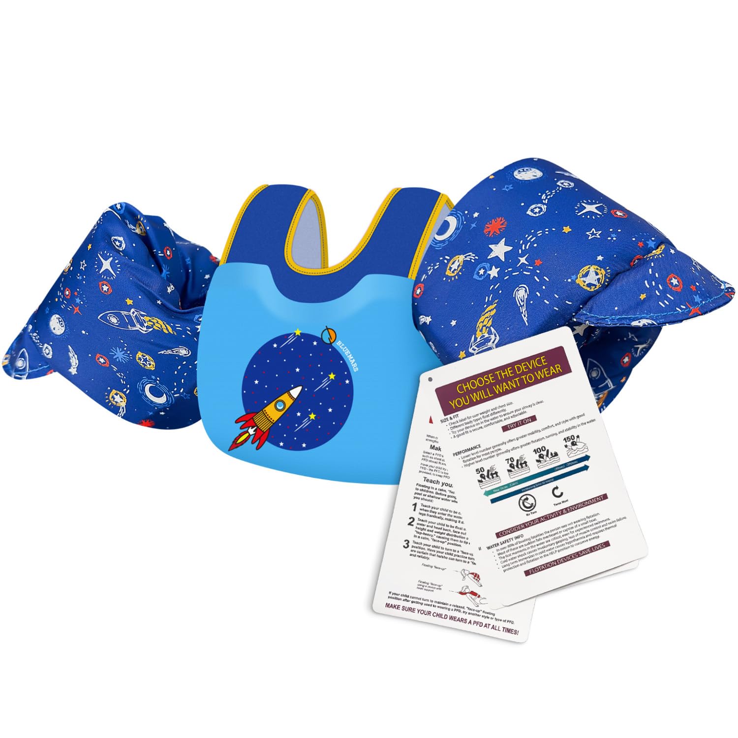 Dark Lightning Kids  Swim Vest with Arm Rings - Buoyancy Vest for Children 15-25kg (Ages 2-7) - More Stable than Arm Floats - Ideal for Pools,