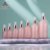 Dropper Bottles Refillable 5-100ML Rose Gold Lid Cosmetic Container Glass Aromatherapy Liquid For Essential Massage Oil Pipette