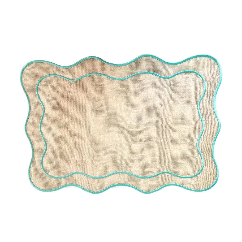 Rechthoekige Jute Geborduurde Placemat Vintage Hitte Tafel voor Eetkamer