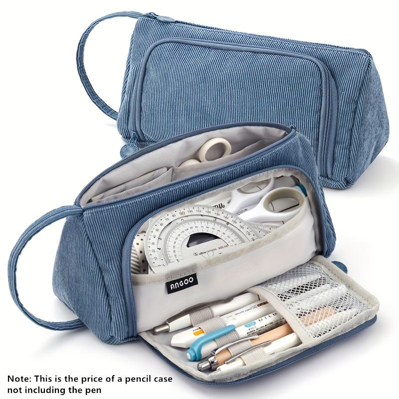 1 szt. Piórnik z sztruksu, Duży organizer wielokomorowy, Przenośny i przestronny, Materiał flanelowy na przybory szkolne i biurowe