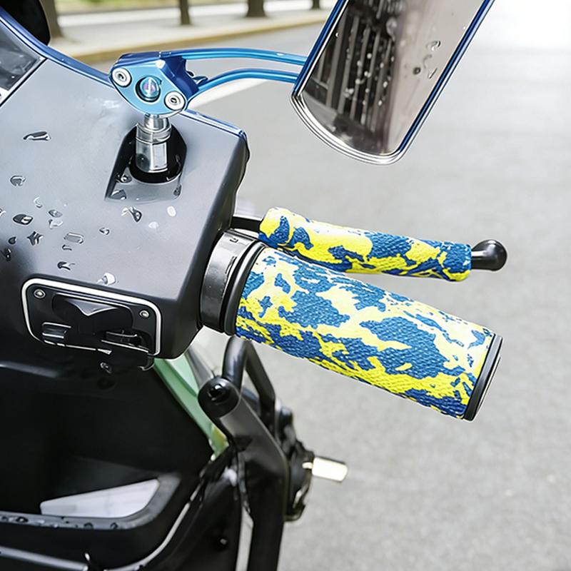 SEAMETAL 4pcs Soft EVA Motorcycle Handlebar Grips Non Slip Motorbike Handle Grips Cover Set For Scooter Motorcycle Accessories
