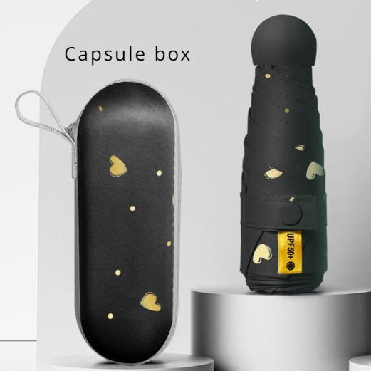Portable Umbrella Mini Five Fold Umbrella Student Capsule Sun and Rain Dual Use Female Sun Protection and Sunshade Umbrella