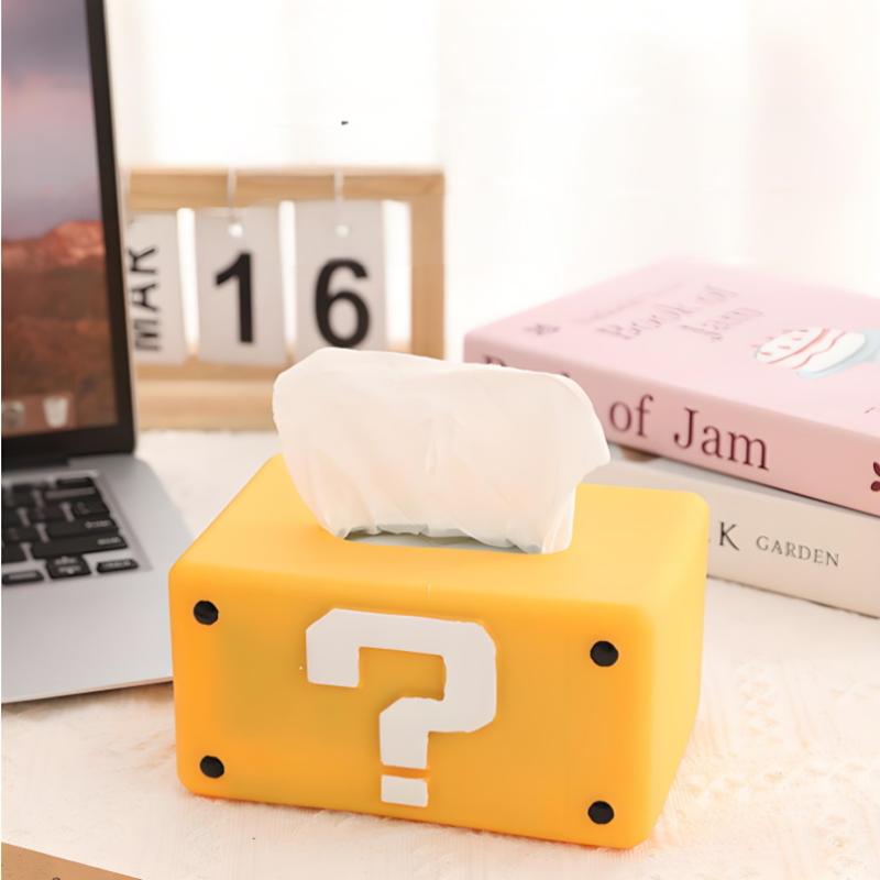 Mario Tissue Box Home Living Room Ornament Dining Table Cute Interesting Question Mark Paper Box