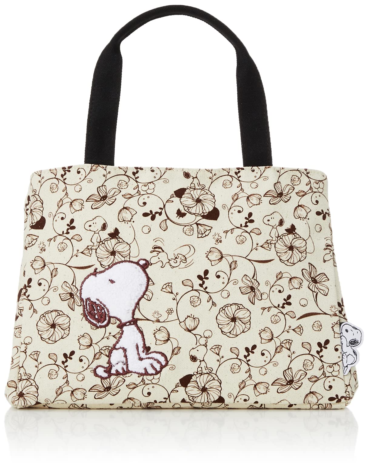 

Snoopy Side Button Mini Tote Bag Canvas Bag PEANUTS PN30 Flower Beige [Sifre] Women s