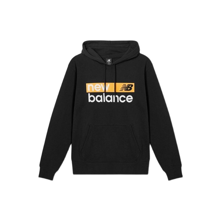 

New Balance Алфавит Цветной принт с логотипом Толстовка с капюшоном Мужской пуловер Черный MT03902-BM