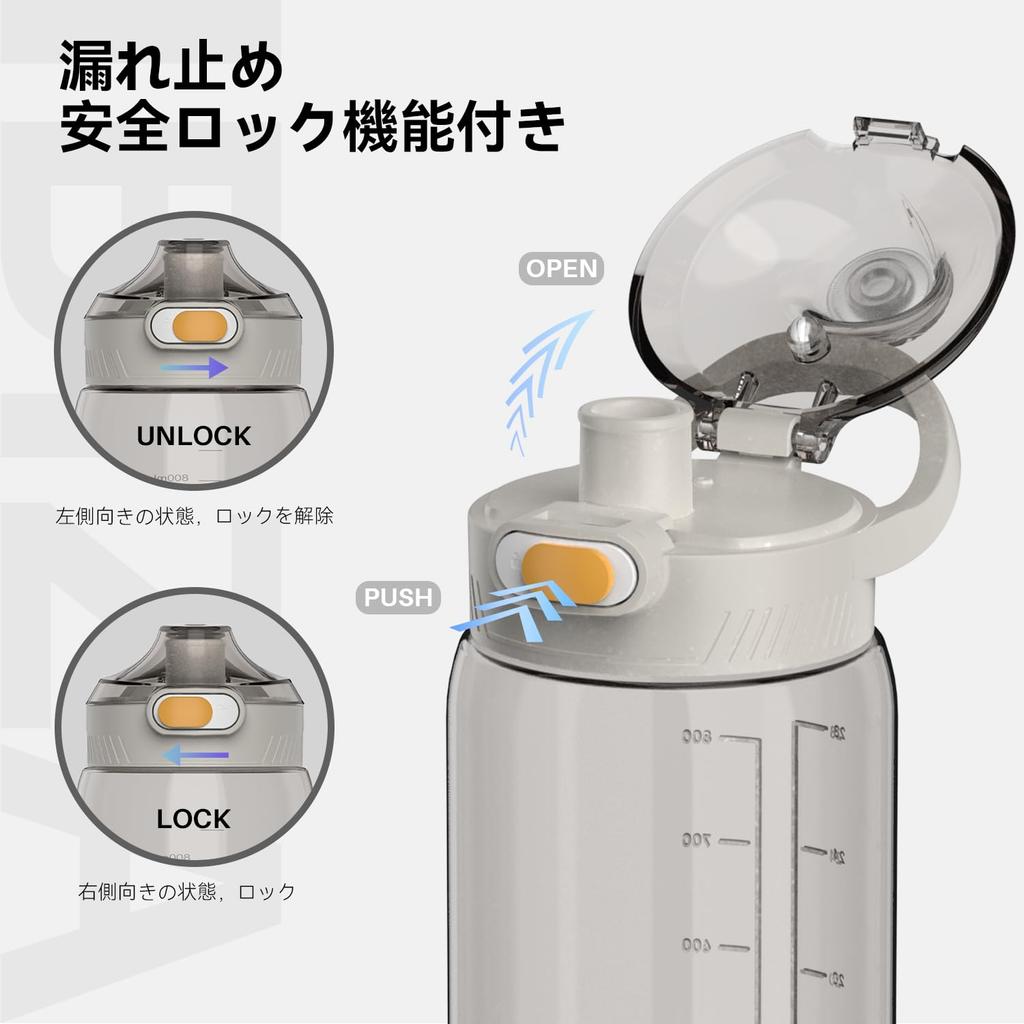 SANTECO Water Bottle, 1000ml, Direct Drinking, 1 Liter, Made with US Tritan, BPA-Free, Ultra-Lightweight, Portable, Stylish, Easy To Clean, with