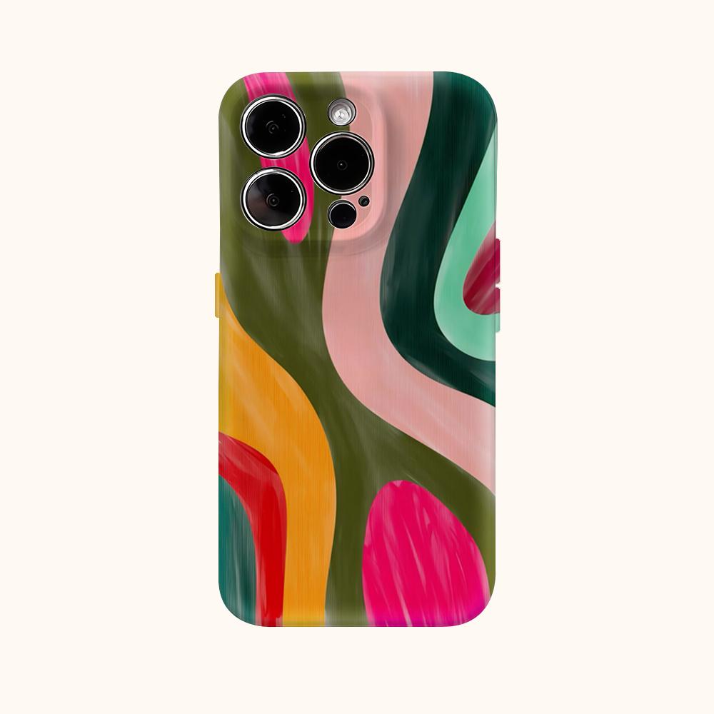 Vibrant Swirl Paint Phone Case for IPhone 17AIR 16E 16 15 14 13 12 11 17 Pro Max Plus Double-layer Back Cover