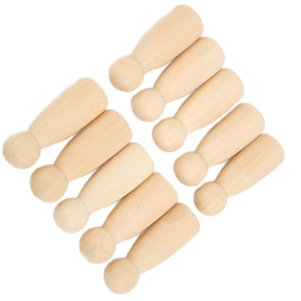 10 Pcs Wooden Peg Doll Safe BurrFree Develop Handson Skills Use Imagination DIY Accessories for