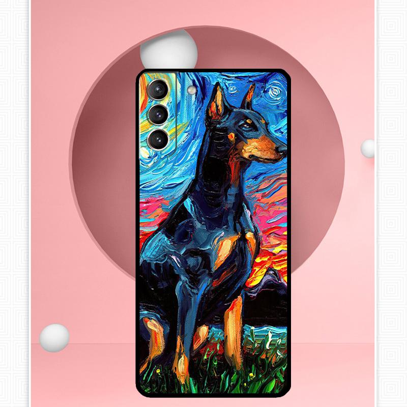 Dachshund Doberman Dog Case For Samsung Galaxy S22 S23 S24 Ultra Note 20 10 S8 S9 S10 Plus S21 S20 FE Soft Cover