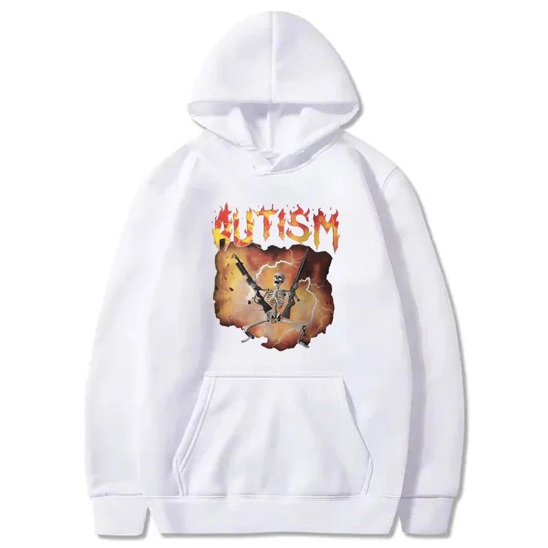 Autism Funny Hoodie Men Women Casual Loose Round Neck Long Sleeve Pullover Autumn Winter Fashion Fleece Tops Sweatshirts