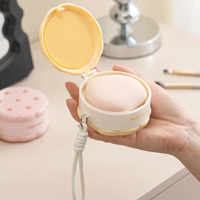 Double-Layer Portable Powder Puff Storage Box, Dry And Wet Powder Puff Breathable Box, Dust-Proof And Ventilated Jewelry Box