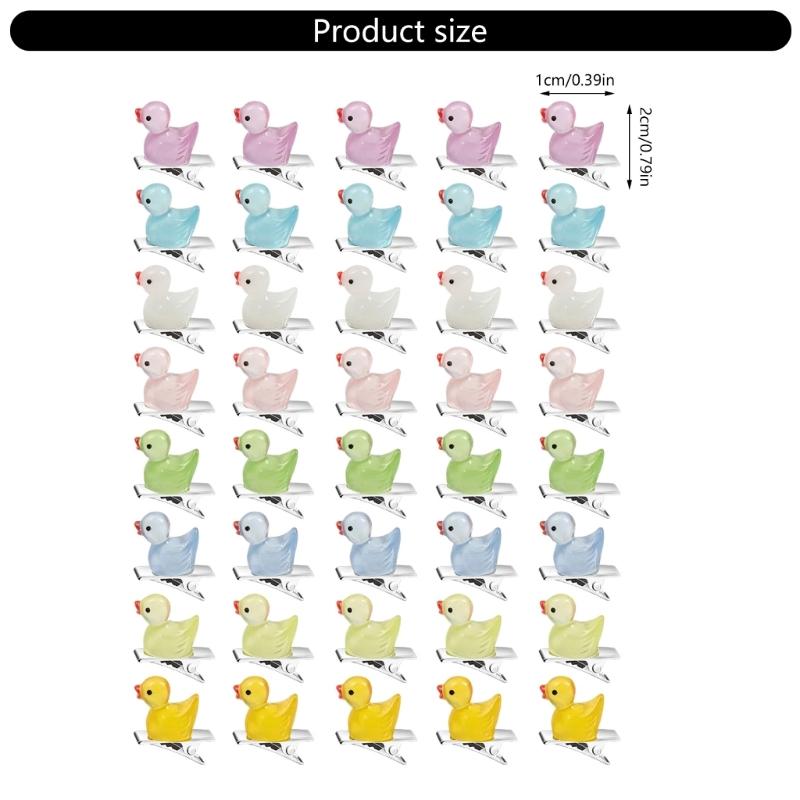 40PCS Mini Cartoon Duck Shaped Hair Accessories Side Clip Hairpins For Kids Girls Party Use Headwear