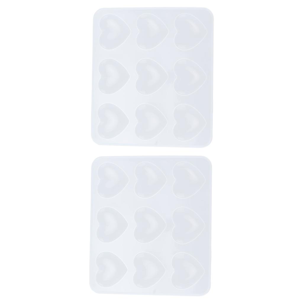 2 Stück Silikonformen 9 Vertiefungen Herzformen Epoxidharz Tropfenkleber DIY Dekorationsformen