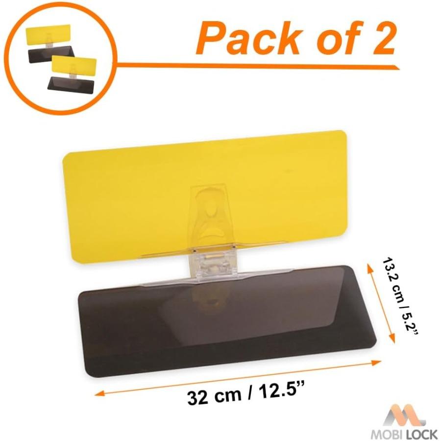 Tac Extension, 2 in 1 for Day and Night Anti-Glare, Anti Dazzle and Anti UV HD Automobile Windshield Visor by Mobi Lock