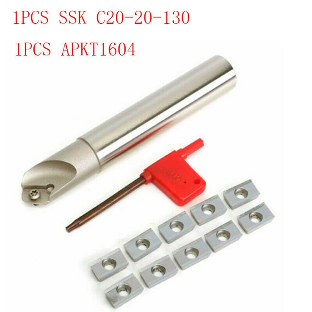 45° SSKC20-20-130 20mm Indexable Chamfer End Mill Cutter + 1Pc APKT1604 Inserts