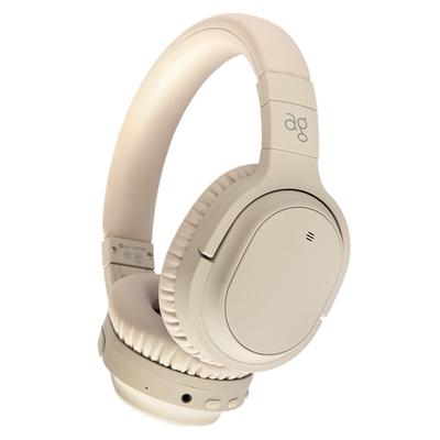 Ag WHP01K Fones de ouvido sem fio Bluetooth com cancelamento de ruído ANC com microfone [AG-WHP01K] (Creme)