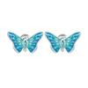 WOSTU Real 925 Sterling Silver Rainbow Butterfly Enamel Stud Earrrings Elf Moonstone Earrings Special Girl Jewelry Gift E1571