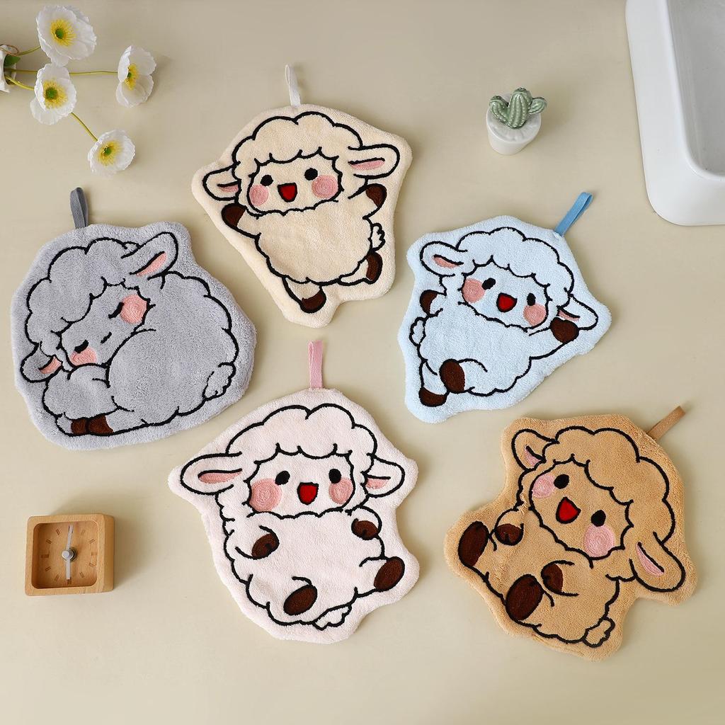 Adorable Lamb Hanging Hand Towel - Fun Household Cloth for Kitchen & Bathroom, Perfect for Kids