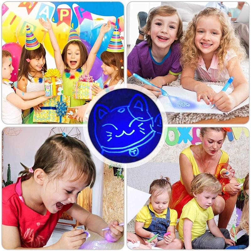 Invisible Ink Pen with UV Light Fun Activity Entertainment Party Favors Giveaways Xmas Goody Bag Stuffer for Kids Adults