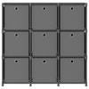Würfelregal mit 9 Stoffboxen Grau 103 x 30 x 107,5 cm Stoff
