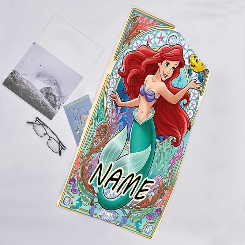 1pc Princess9 Beach Towel with Custom Name, Beach/Swimming/Bath/Picnic/Camping Towel, Suitable for Seaside Beaches