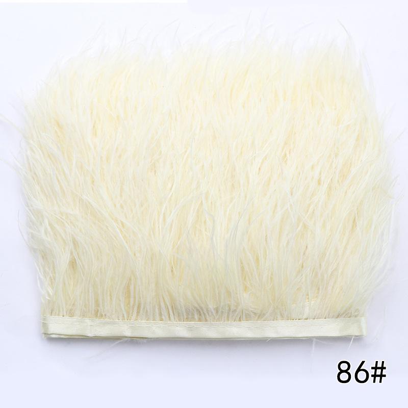 2M Ostrich Feather Cloth Edge 8-10 Cm Cuffs Clothing Skirt Decorative Accessories Color Ostrich Feather Cloth With Feathers