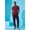 Kurzärmliges Herren-Pyjama-Set mit Dogg-Print in Schwarz